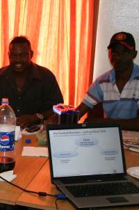 Szene eines Workshop von einer entwicklungspolitischen NGO